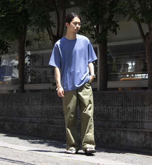 GLOSTER「【GLOSTER/グロスター】ポンチオーバーサイズ クルーネックTシャツ サイドスリット」|Tシャツ・カットソー|