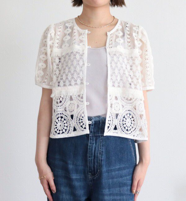 fredy emue「レース切替前開きブラウス」|シャツ・ブラウス|