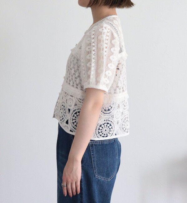 fredy emue「レース切替前開きブラウス」|シャツ・ブラウス|