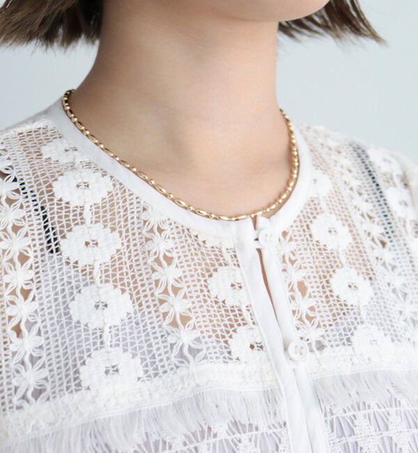 fredy emue「レース切替前開きブラウス」|シャツ・ブラウス|