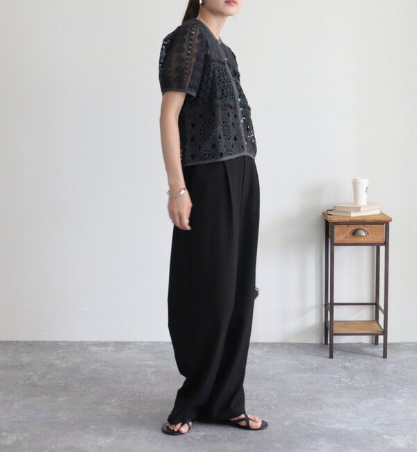 fredy emue「レース切替前開きブラウス」|シャツ・ブラウス|