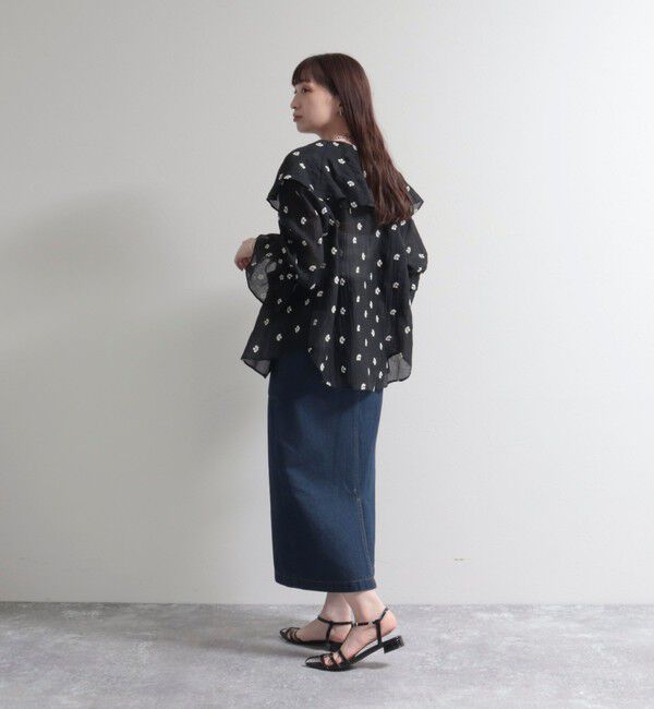 fredy emue「シアー楊柳刺繍ケープブラウス」|シャツ・ブラウス|