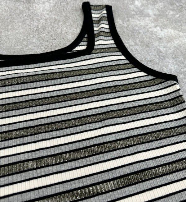 fredy emue「ラメテレコ/ボーダー２WAY タンクトップ」|タンクトップ|