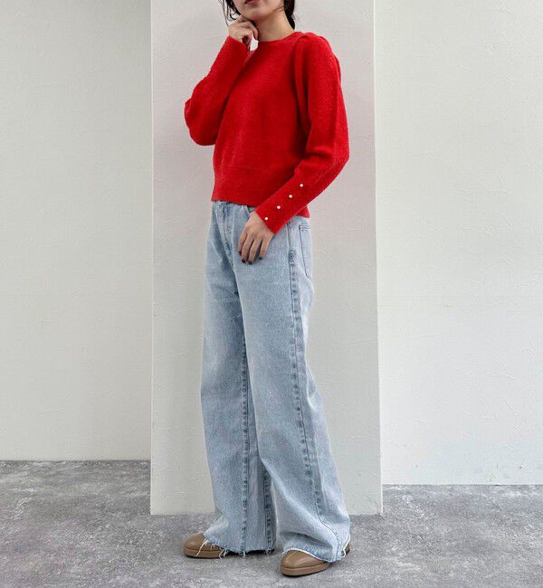fredy emue「袖ボリュームパール付きニットプルオーバー」|ニット・セーター|