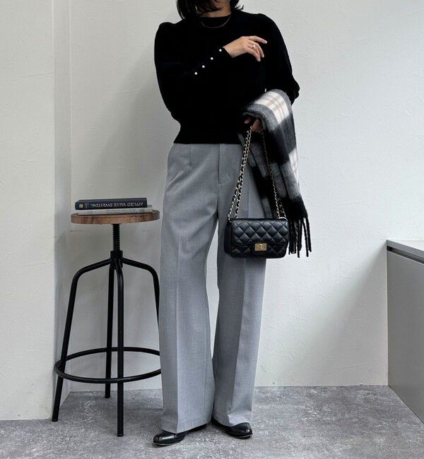 fredy emue「袖ボリュームパール付きニットプルオーバー」|ニット・セーター|