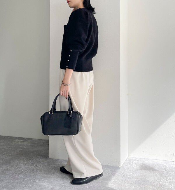 fredy emue「袖ボリュームパール付きニットプルオーバー」|ニット・セーター|