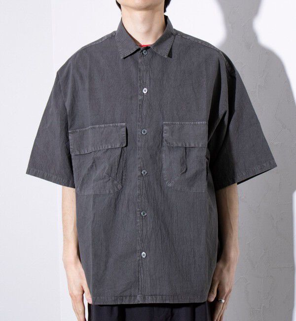 GLOSTER「【GLOSTER/グロスター】コットンピグメントショーツスリーブシャツ オーバーシャツ」|シャツ・ブラウス|