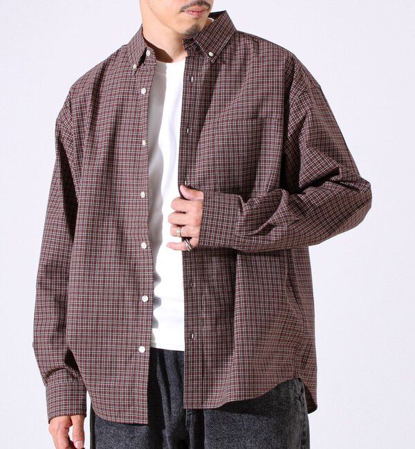 GLOSTER「【シャツ＋Tシャツの2点セット】TC平織 小柄チェックアンサンブル」|シャツ・ブラウス|