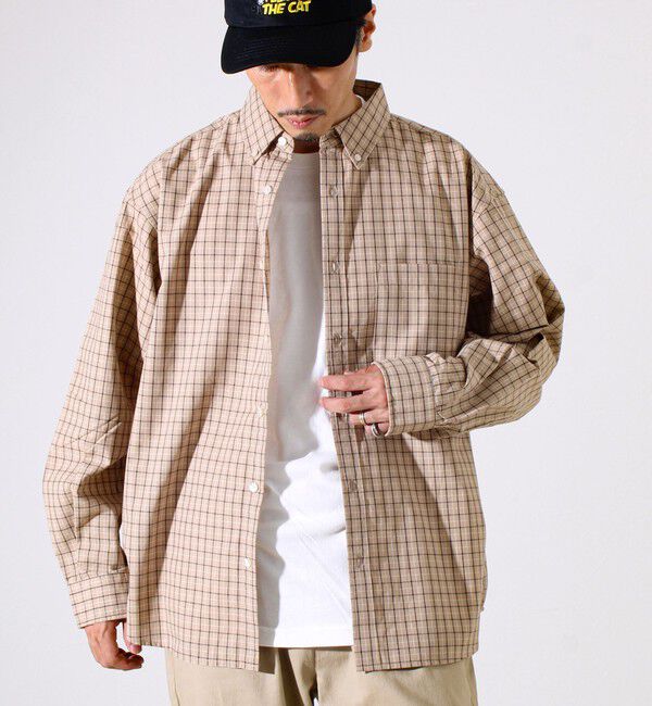 GLOSTER「【シャツ＋Tシャツの2点セット】TC平織 小柄チェックアンサンブル」|シャツ・ブラウス|