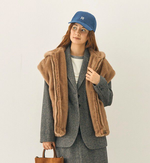 fredy emue「フェイクファーフードベスト」|ベスト・ジレ|