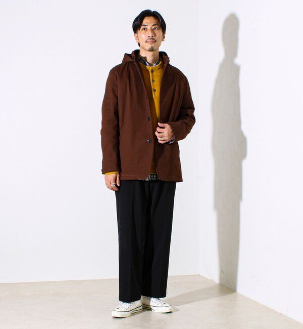 GLOSTER「【GLOSTER定番/ビジカジ対応】コードストライプ スタンドフードブルゾン」|ブルゾン・スタジャン|