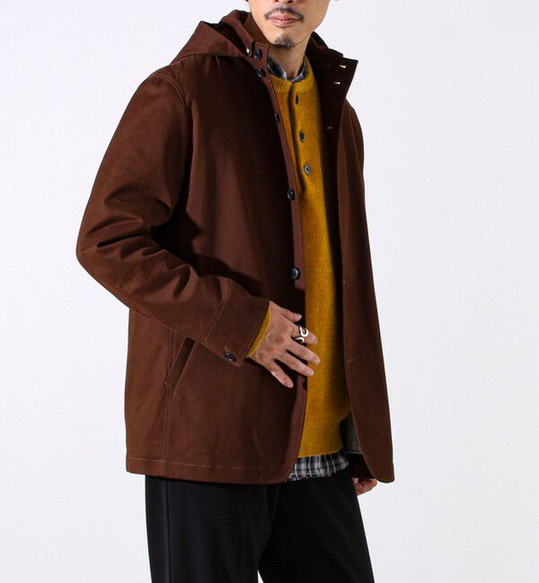 GLOSTER「【GLOSTER定番/ビジカジ対応】コードストライプ スタンドフードブルゾン」|ブルゾン・スタジャン|