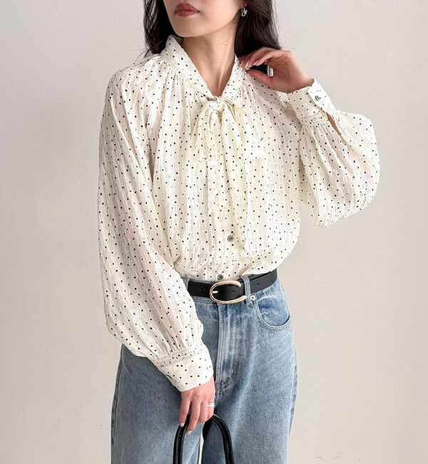 fredy emue「ハートドットボウタイブラウス」|シャツ・ブラウス|