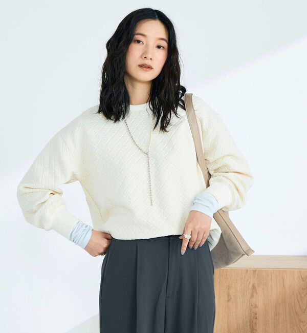 fredy emue「ハートキルトスウェットプルオーバー」|Tシャツ・カットソー|アイボリー