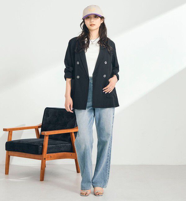fredy emue「リネン混ライトダブルジャケット」|テーラードジャケット|