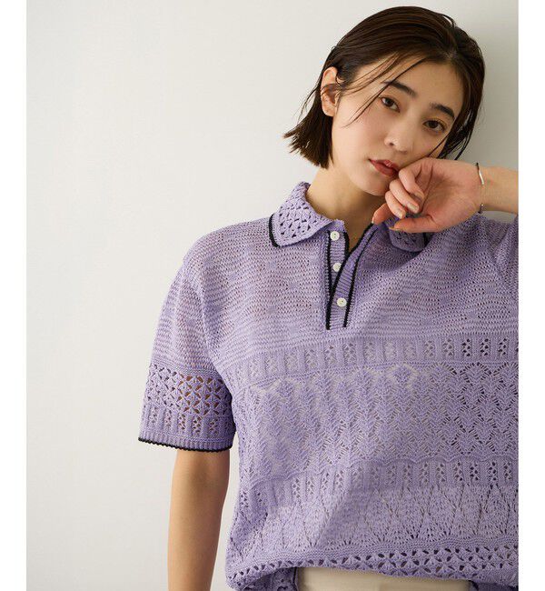 ROPE「【COOHEM(コーヘン)】SUKASHI EMBOSSED KNIT/イージーケア・セットアップ対応」|ニット・セーター|