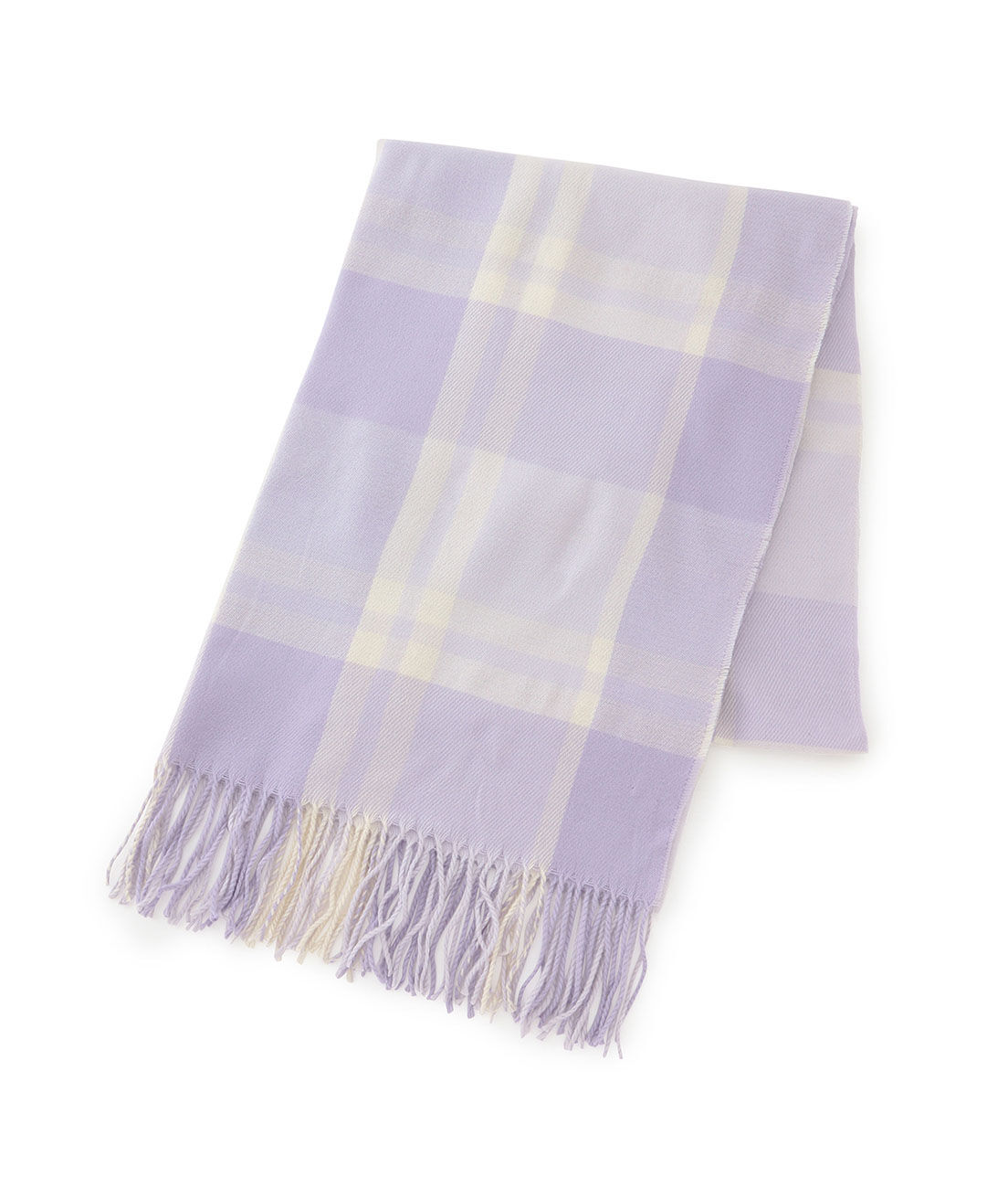 VIS「【静電気防止】【6色展開】チェックストール」|ストール|ラベンダー(52)