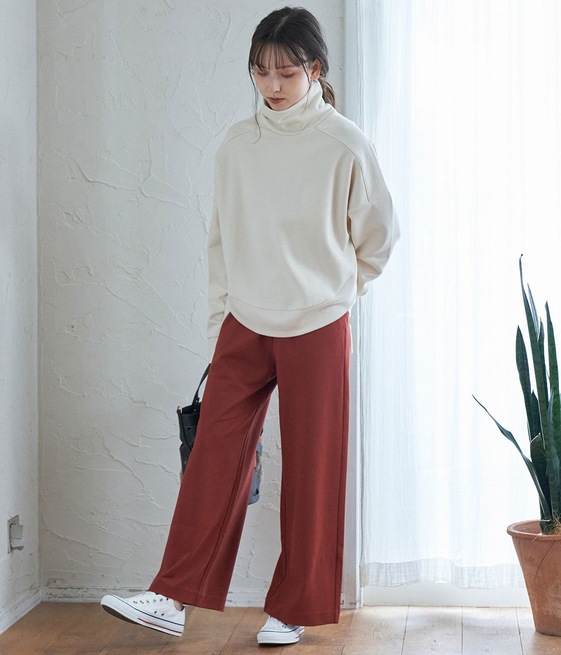 VIS「【WEB限定Lサイズ】ポンチイージーワイドパンツ」|スラックス|