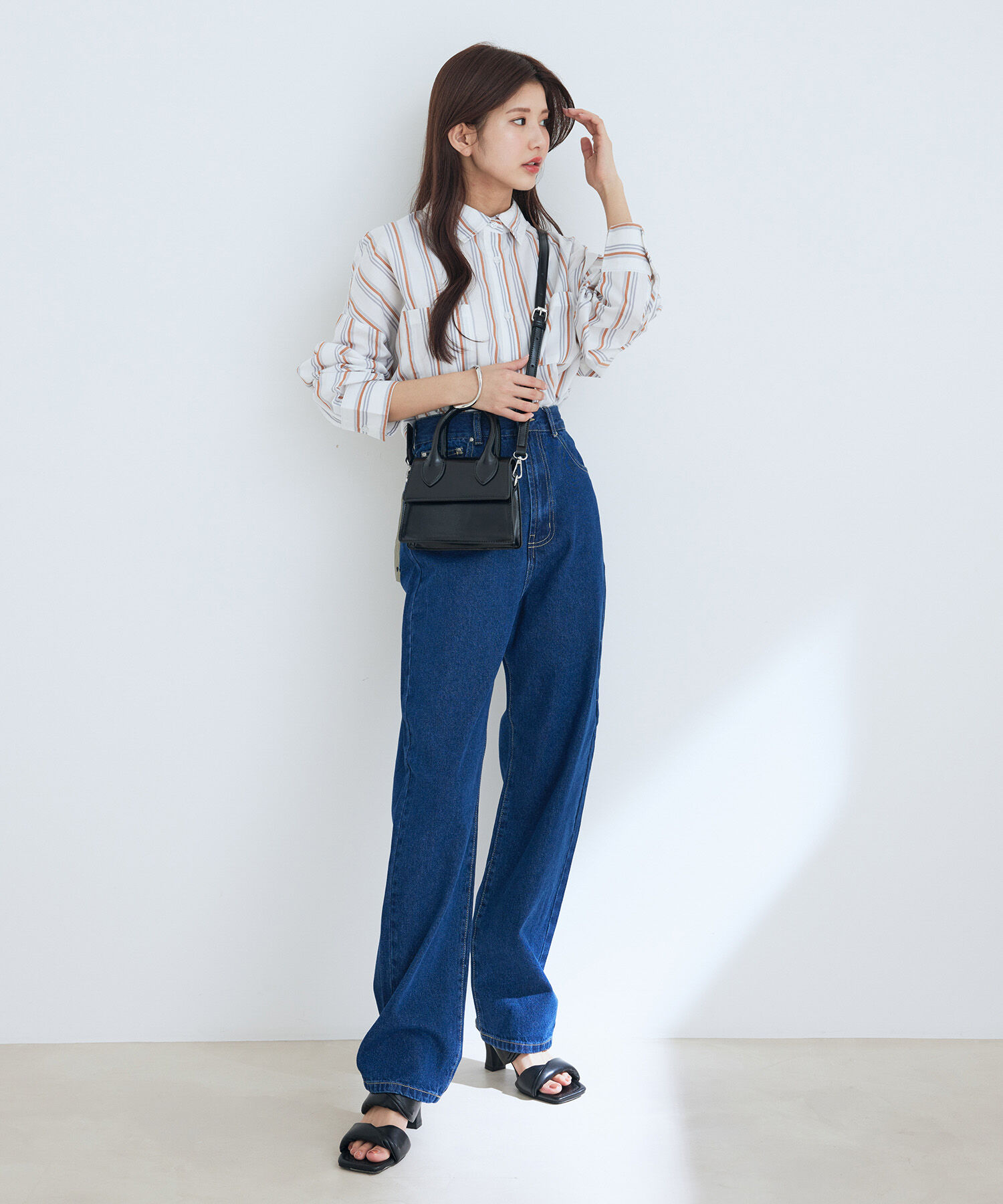 VIS「ツイル＆デニムストレートパンツ」|デニム|