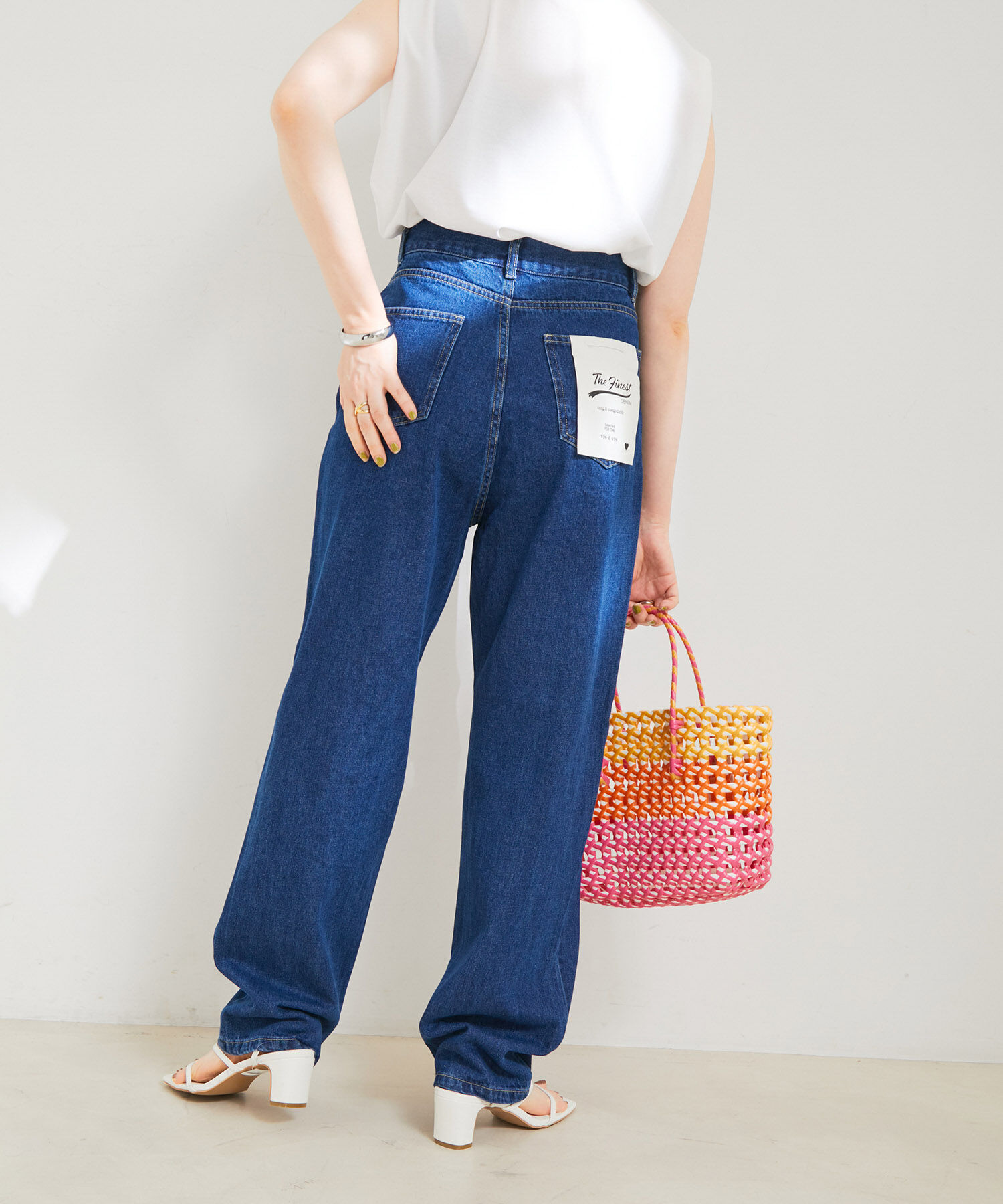 VIS「ツイル＆デニムストレートパンツ」|デニム|