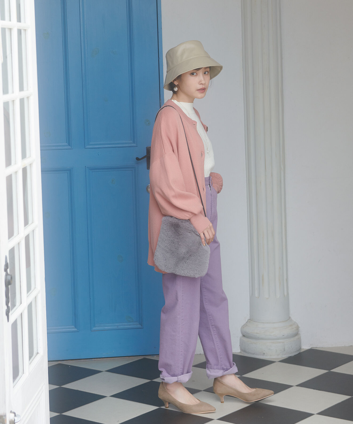 VIS「ツイル＆デニムストレートパンツ」|デニム|