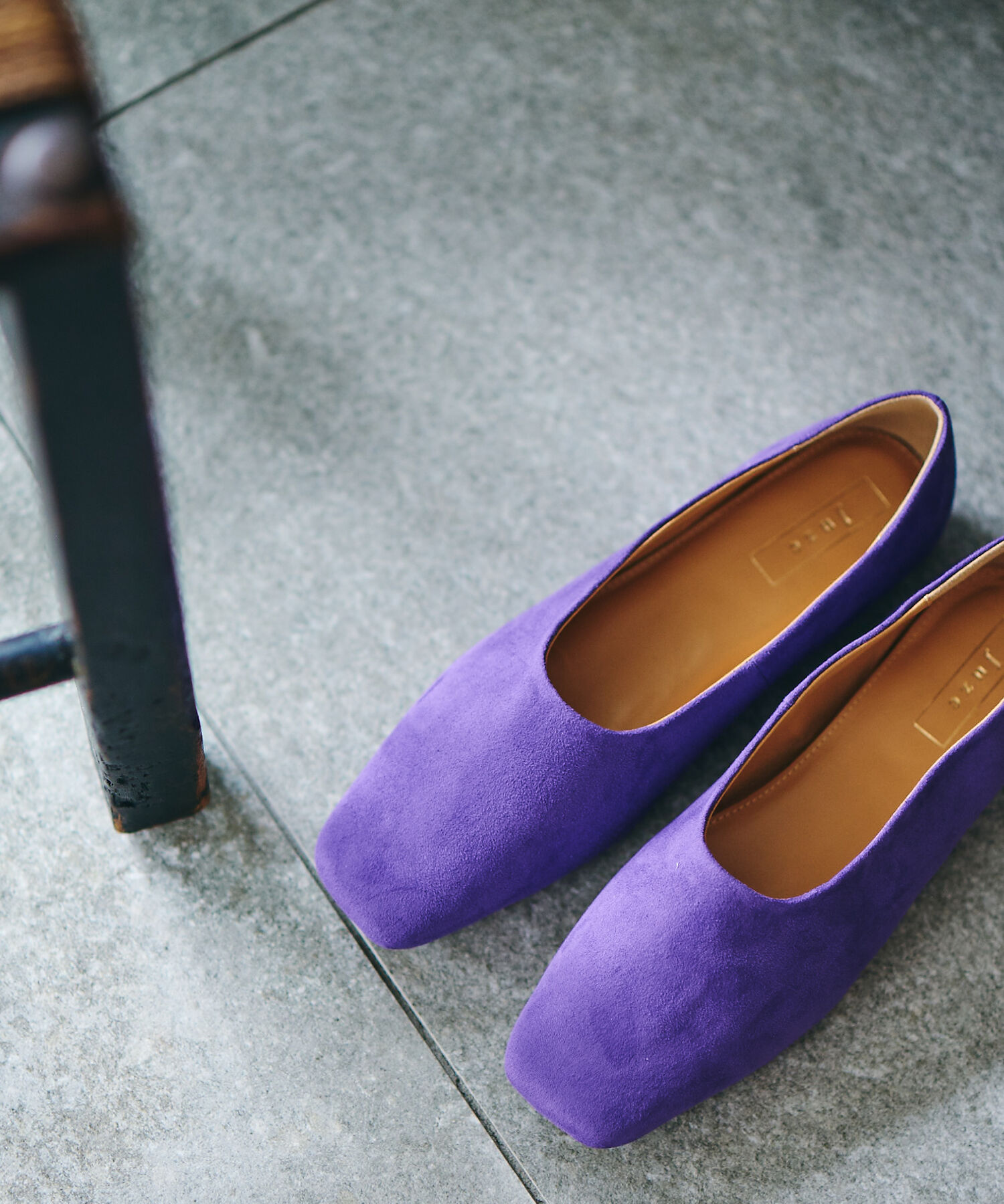 Juze「スクエアフラットパンプス」|パンプス|パープル(50)