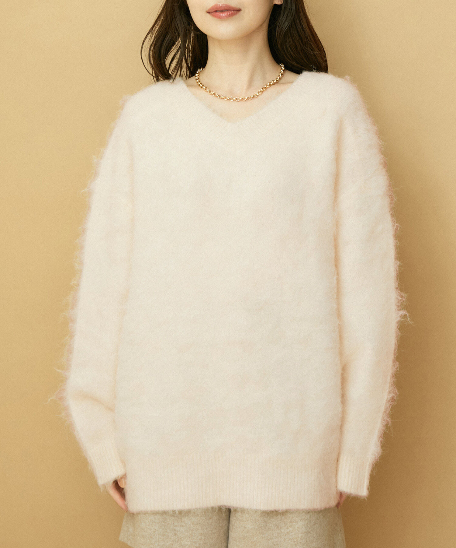 VIS「【前後2WAY】毛混トゥンカロンニット」|ニット・セーター|