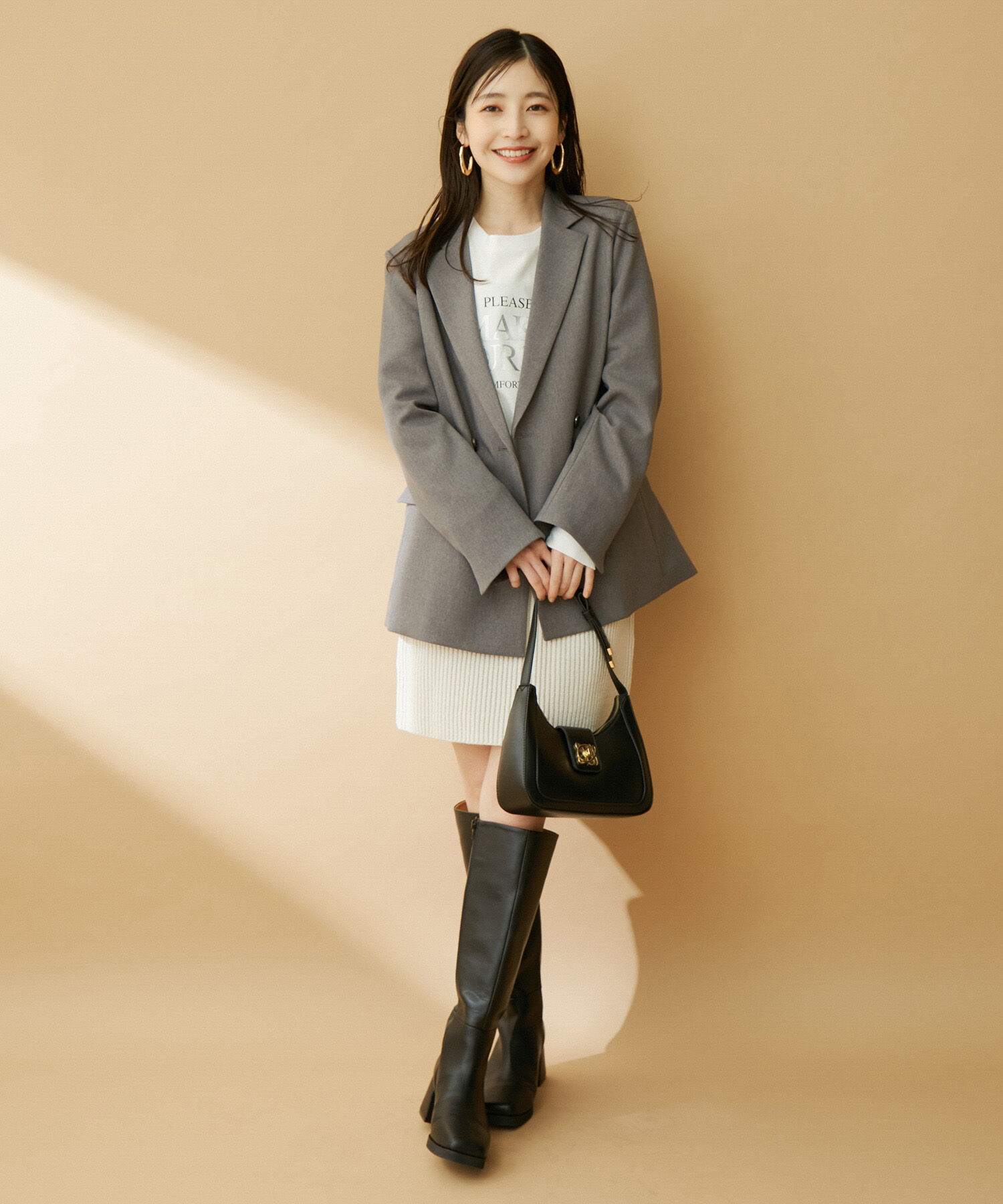 VIS「【洗える】ミニ丈タイトニットスカート【セットアップ対応】」|スカート|