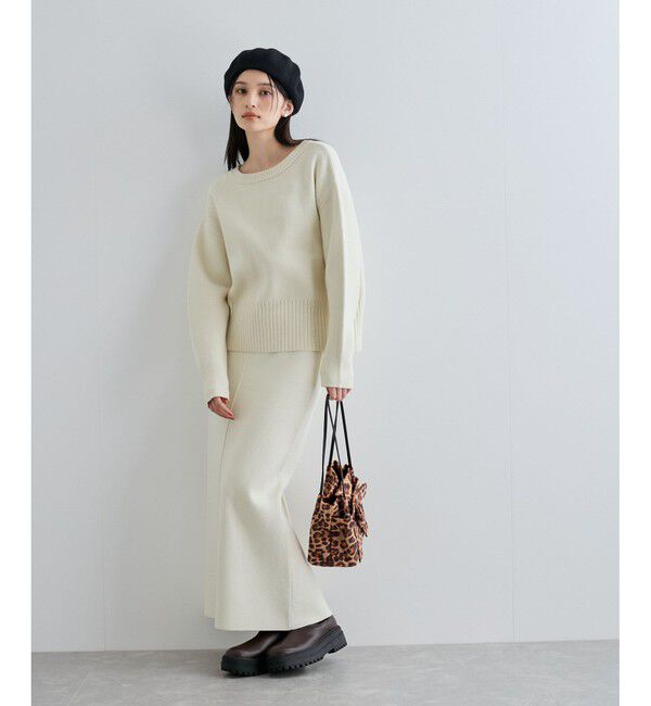 VIS「【セットアップ対応】もちっとニットミラノリブプルオーバー」|ニット・セーター|