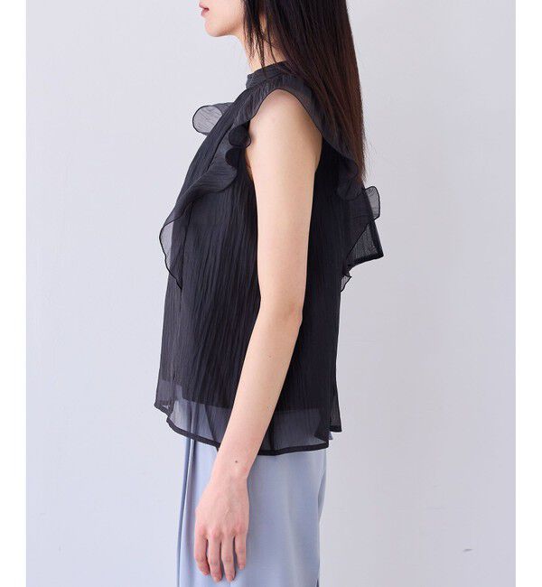 VIS「主役級！華やぎシアーシャイニーボウタイフリルブラウス【前後2WAY】【洗える】」|シャツ・ブラウス|