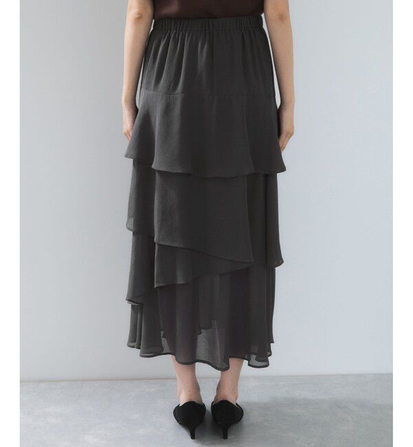 VIS「花柄アソート楊柳ティアードスカート」|スカート|