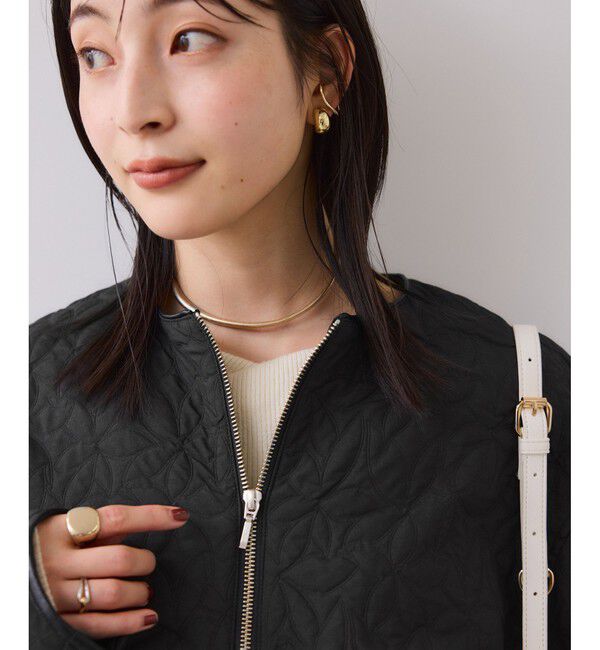 VIS「合皮パイピングキルトアソートブルゾン」|ブルゾン・スタジャン|