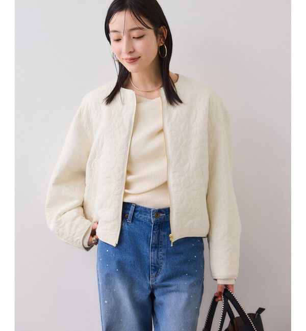 VIS「合皮パイピングキルトアソートブルゾン」|ブルゾン・スタジャン|