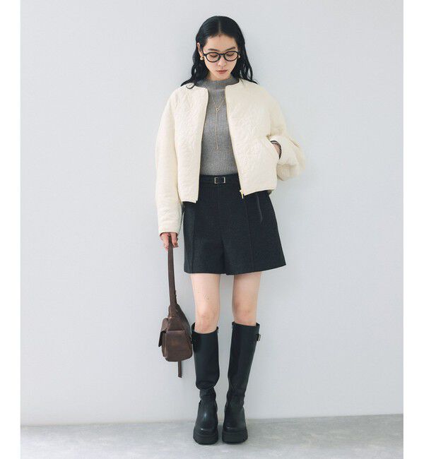 VIS「合皮パイピングキルトアソートブルゾン」|ブルゾン・スタジャン|