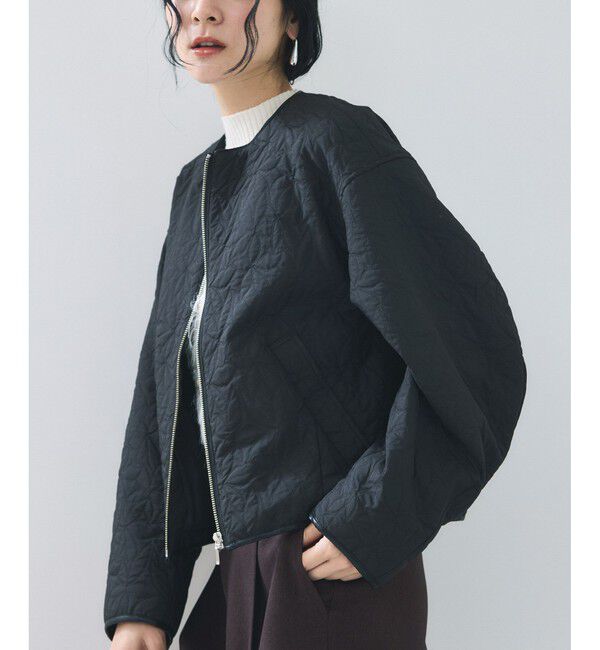 VIS「合皮パイピングキルトアソートブルゾン」|ブルゾン・スタジャン|