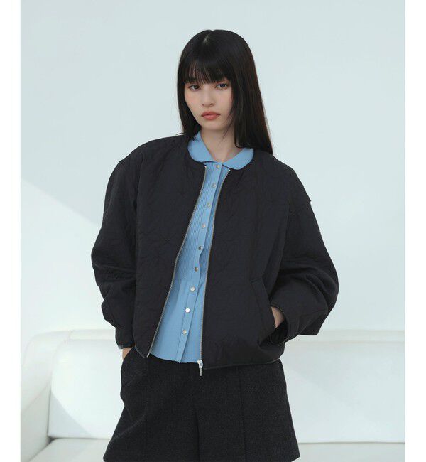 VIS「合皮パイピングキルトアソートブルゾン」|ブルゾン・スタジャン|