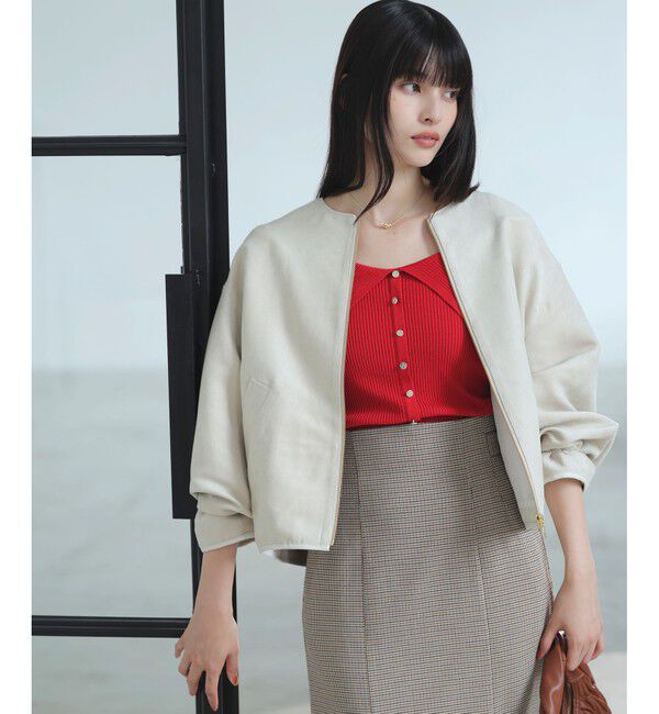 VIS「合皮パイピングキルトアソートブルゾン」|ブルゾン・スタジャン|