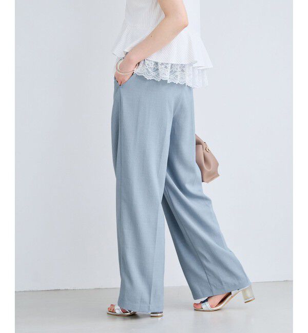 VIS「美easyリネンライクワイドパンツ/イージーケア・接触冷感・セットアップ対応」|チノ|