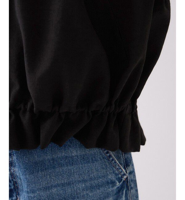 VIS「美easyリネンライクジップ裾フリルブルゾン/イージーケア・接触冷感」|ブルゾン・スタジャン|