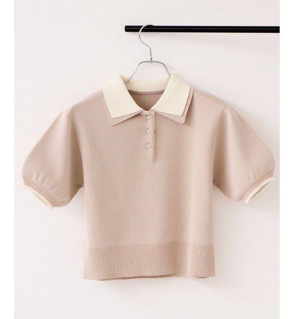VIS「ダブルカラー半袖ポロニットトップス/イージーケア・WEB限定カラー」|ポロシャツ|