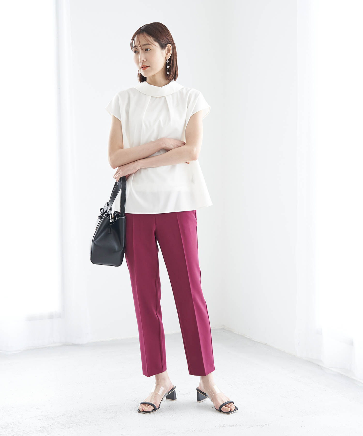 Rope&rsquo;Picnic「ラク美/ストレートカラーパンツ」|スラックス|