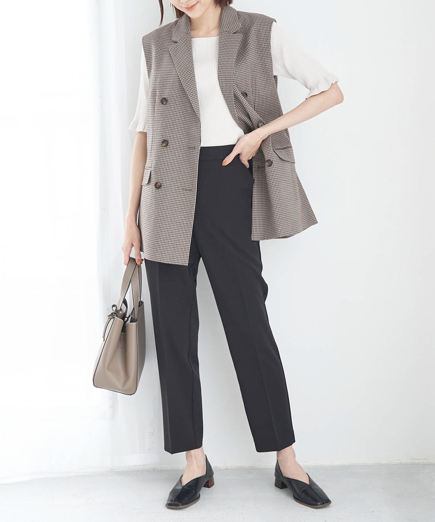 Rope&rsquo;Picnic「ラク美/ストレートカラーパンツ」|スラックス|