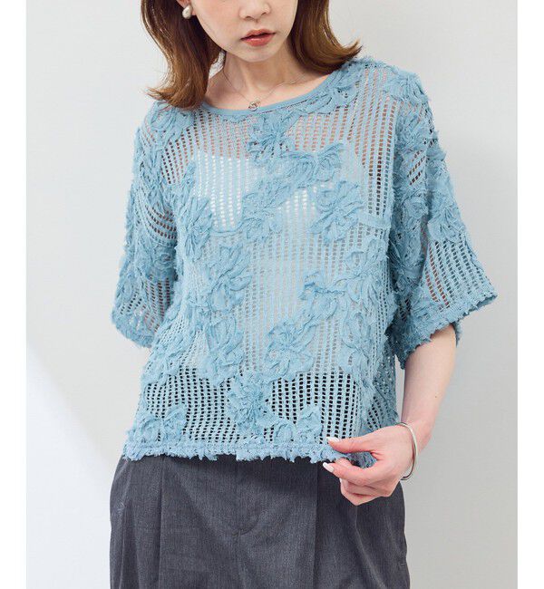 Rope&rsquo;Picnic「メッシュコード刺繍プルオーバー」|Tシャツ・カットソー|