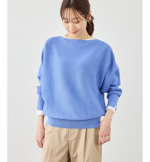 Rope&rsquo;Picnic「マシュマロ袖パールドルマンニット/イージーケア・リンクコーデ」|ニット・セーター|