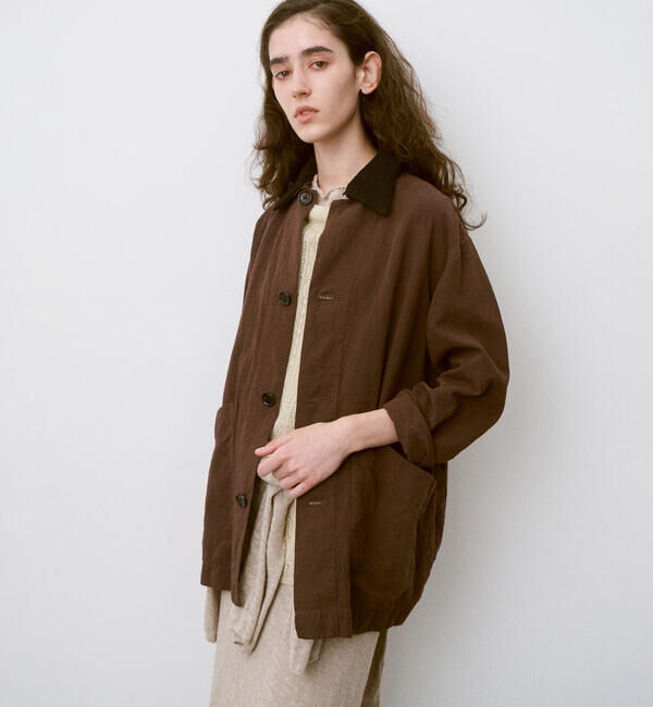 UNFIL「UNFIL | ガーメントダイ カバーオールジャケット WOMEN」|テーラードジャケット|BROWN