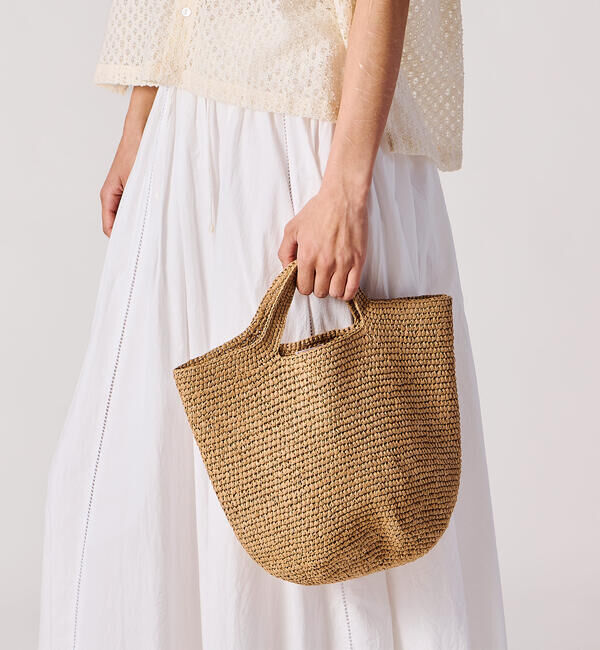  「INDIA INDUSTRY | ペーパーラフィア トートバッグ WOMEN」|トートバッグ|NATURAL