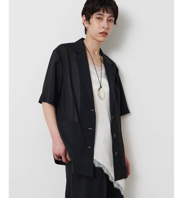 THE PAUSE「【THE PAUSE】シアーハーフスリーブジャケット」|テーラードジャケット|