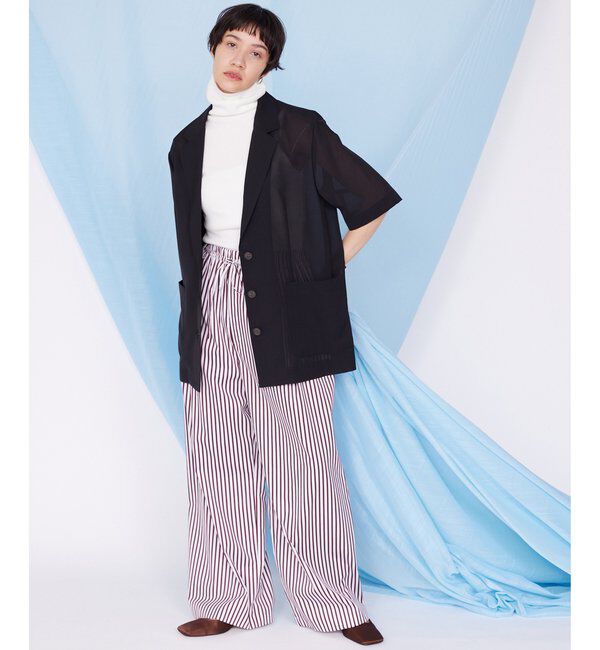 THE PAUSE「【THE PAUSE】シアーハーフスリーブジャケット」|テーラードジャケット|