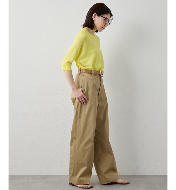 Drawing Numbers「【Drawing Numbers】クルーハーフスリーブ裾ラウンドニット」|ニット・セーター|