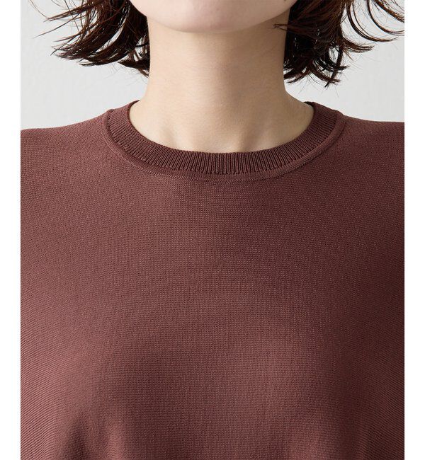 Drawing Numbers「【Drawing Numbers】クルーハーフスリーブ裾ラウンドニット」|ニット・セーター|